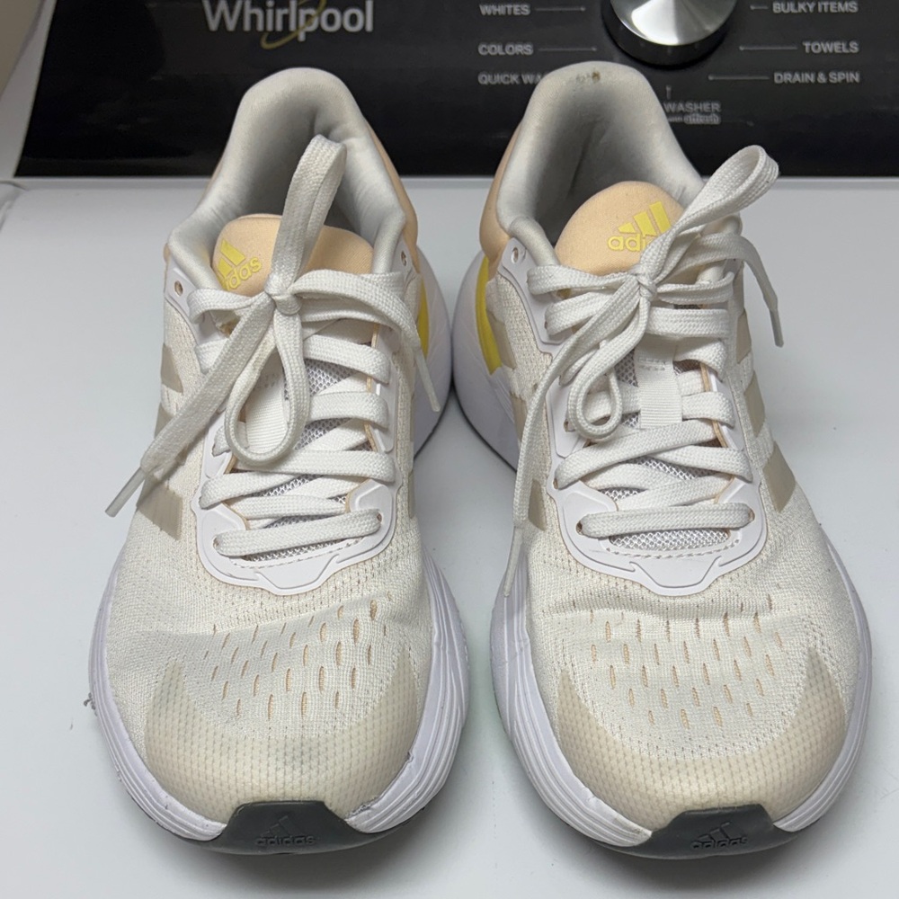 Adidas Cream and White Bounce+ Running Shoes